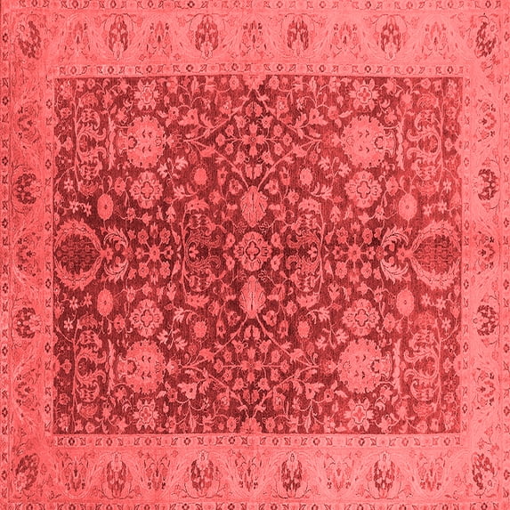 Ahgly Company Indoor Square Oriental Red Industrial Area Rugs, 5' Square