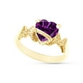thumbnail image 2 of Heart Shape Simulated Amethyst In 14K Yellow Gold Over 925 Sterling Silver Ring Size 9.5, 2 of 5