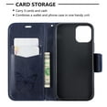 thumbnail image 6 of Allytech iPhone 11 Pro Case (5.8"), Slim Fit PU Leather Folio Butterfly Embossed Shockproof Wrist Hand Strap Flip Cards Holder Wallet Case TPU Back Cover for Apple iPhone 11 Pro 5.8-inch, Blue, 6 of 8