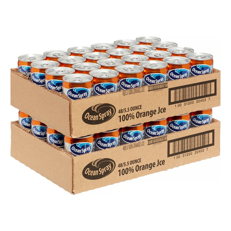 Mini Orange Juice Cans Ocean Spray 100% Orange Juice, Fl Oz, 48 Count