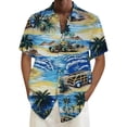 thumbnail image 1 of Playeras Camisa para hombre Camisa de playa de manga corta holgada informal (Blue, XL), 1 of 4