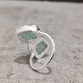 thumbnail image 4 of Natural Aquamarine Ring, Rough Aquamarine Gemstone Ring, March Birthstone, Double Stone, 925 Sterling Silver, Womens Ring, Christmas, Adjustable Ring, Handmade, Statement Jewelry, Raw Gemstone Jewelry, 4 of 6