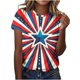 thumbnail image 1 of Tops de Ajuste Suelto para las Mujeres Sudadera Casual Impresa Manga Corta Cuello Redondo Superior, Poliéster, 1 of 6