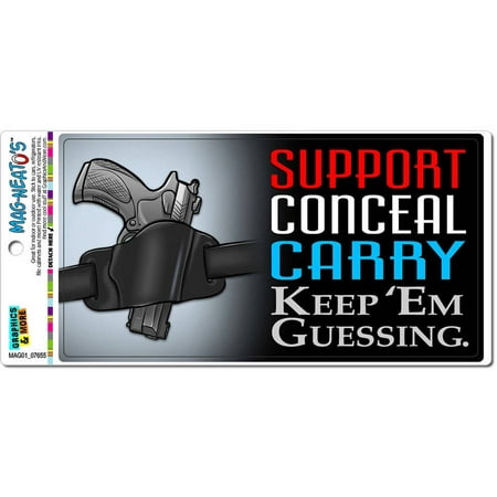 Support Conceal Carry Keep Guessing 2nd Second Amendment Gun Law Automotive Car Refrigerator Locker Vinyl