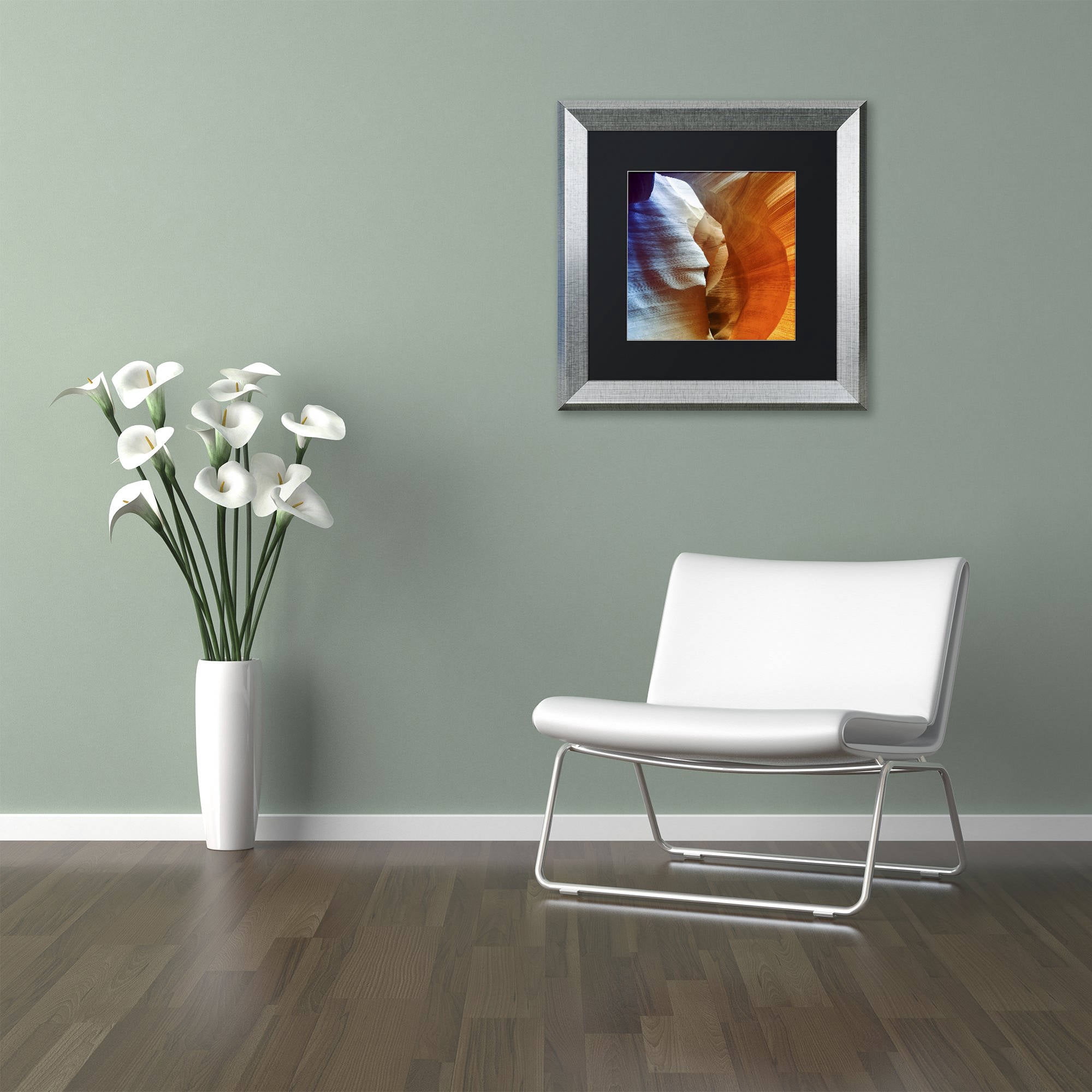 Trademark Fine Art "Antelope Canyon" Canvas Art by Philippe Hugonnard, Black Matte, Silver Frame