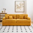 thumbnail image 3 of SOULART 88.58" Cloud Couch, Orange Corduroy Sofa, Spacious and Comfortable with 4 Throw Pillows, Perfect for Living Room, 3 of 7