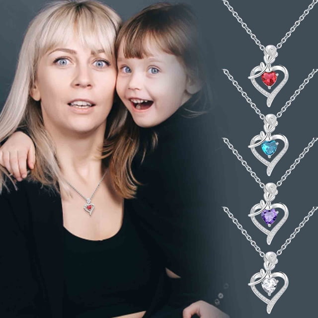 Fiudx Collar con Colgante "Amor de Madre", Diseño Bicolor En Forma de Corazón, Exquisita Artesanía, Cadena Ajustable, Elegante Joya de Moda, Perfecto para El Día de La Madre, Idea de Regalo, Material