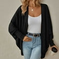thumbnail image 2 of HAPIMO Women's Batwing Sleeve Outwear Loose Knitted Jackets Fashion Winter Outfits Casual Sweaters Cardigans Solid Color Coat Open Front Fall Black L, 2 of 3