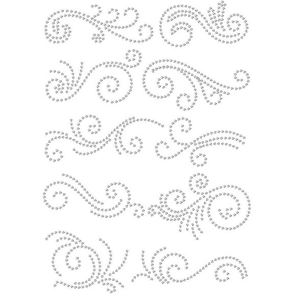 Swirl Pattern Iron on Rhinestones Transfer 11.69x8.27 Inch Heat Transfer Decal Bling Decals Heat Transfer Patch Clothing Repair Applique for T-Shirt Clothing diy