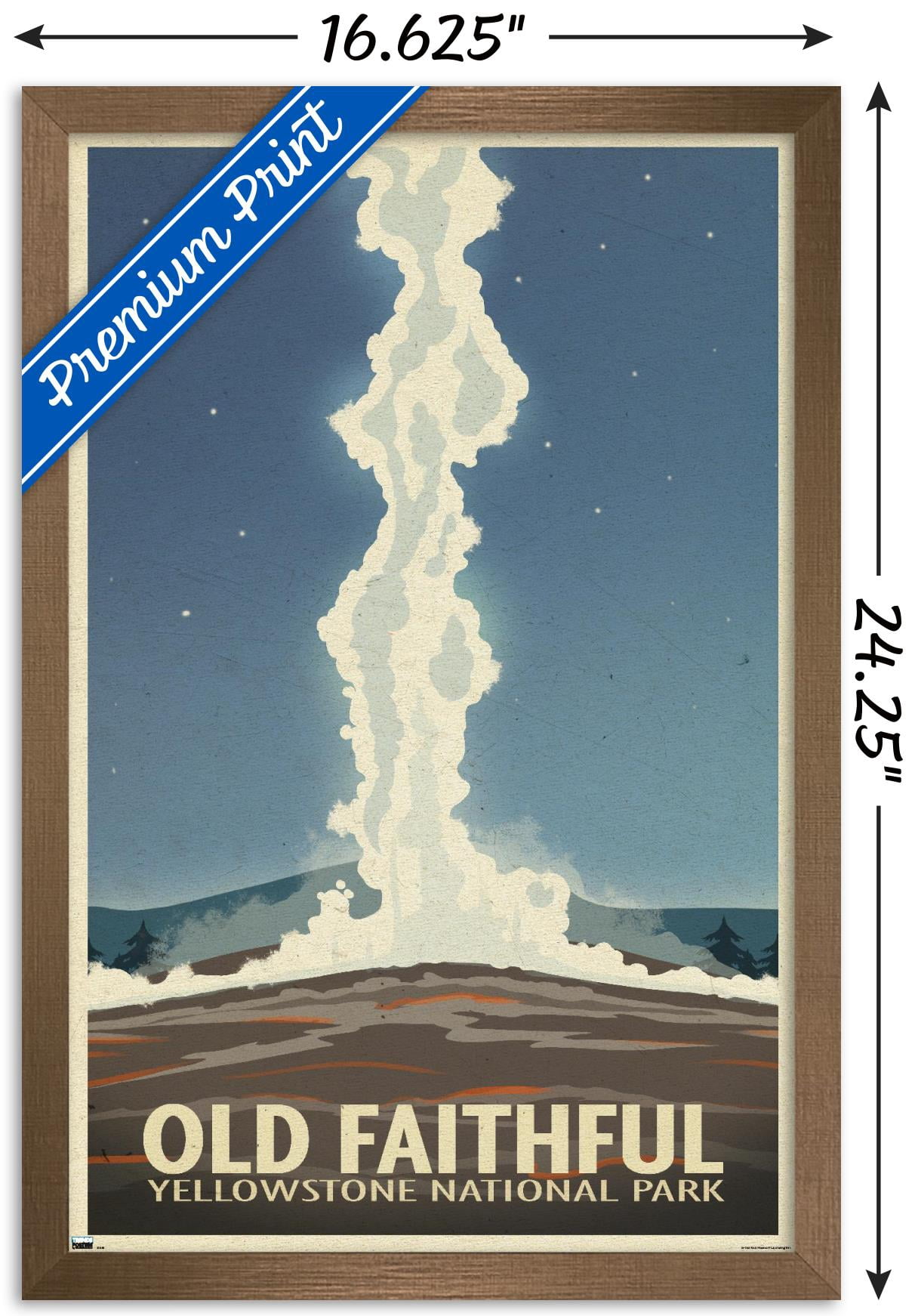 Old Red Truck - Old Faithful Wall Poster, 14.725" x 22.375" Framed