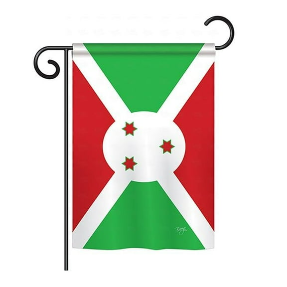 Breeze Decor BD-CY-GS-108365-IP-BO-D-US15-BD 13 x 18.5 in. Burundi Flags of the World Nationality Impressions Decorative Vertical Double Sided Garden Flag Set with Banner Pole