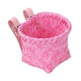thumbnail image 3 of Vsenkes Kids Bike Basket Bike Accessories Compact Decoration Handmade Storage Basket Pink, 3 of 9