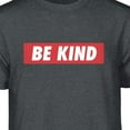 thumbnail image 4 of Teelocity Be Kind Red Bar Graphic T-Shirt (3XL - Standard Fit, Charcoal Heather), 4 of 4