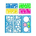 thumbnail image 3 of 7x plantillas de dibujos geométricos coloridos en múltiples formas 20cm variedad duradera de plantillas de formas transparentes para pintura, 3 of 9