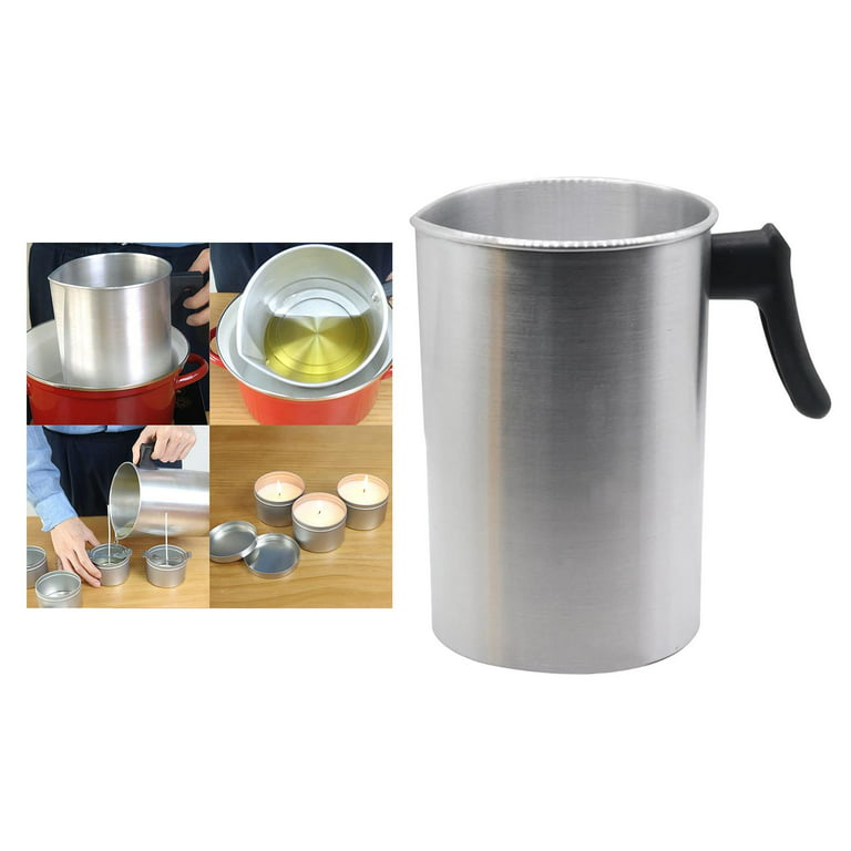 Light Candle Making Pouring Pot,Dripless Pouring Spout & Heat-Resisting  Handle Designed. Melting Pot,Aluminum Construction Candle Making 