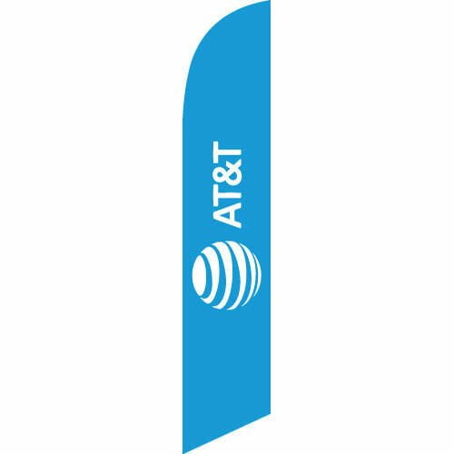 At&t Wireless 15ft Feather Banner Swooper Flag Kit with pole+spike 