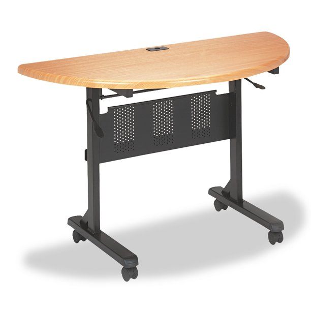 BALT Flipper Training Table, HalfRound, 48w x 24d x 291/2h, Teak