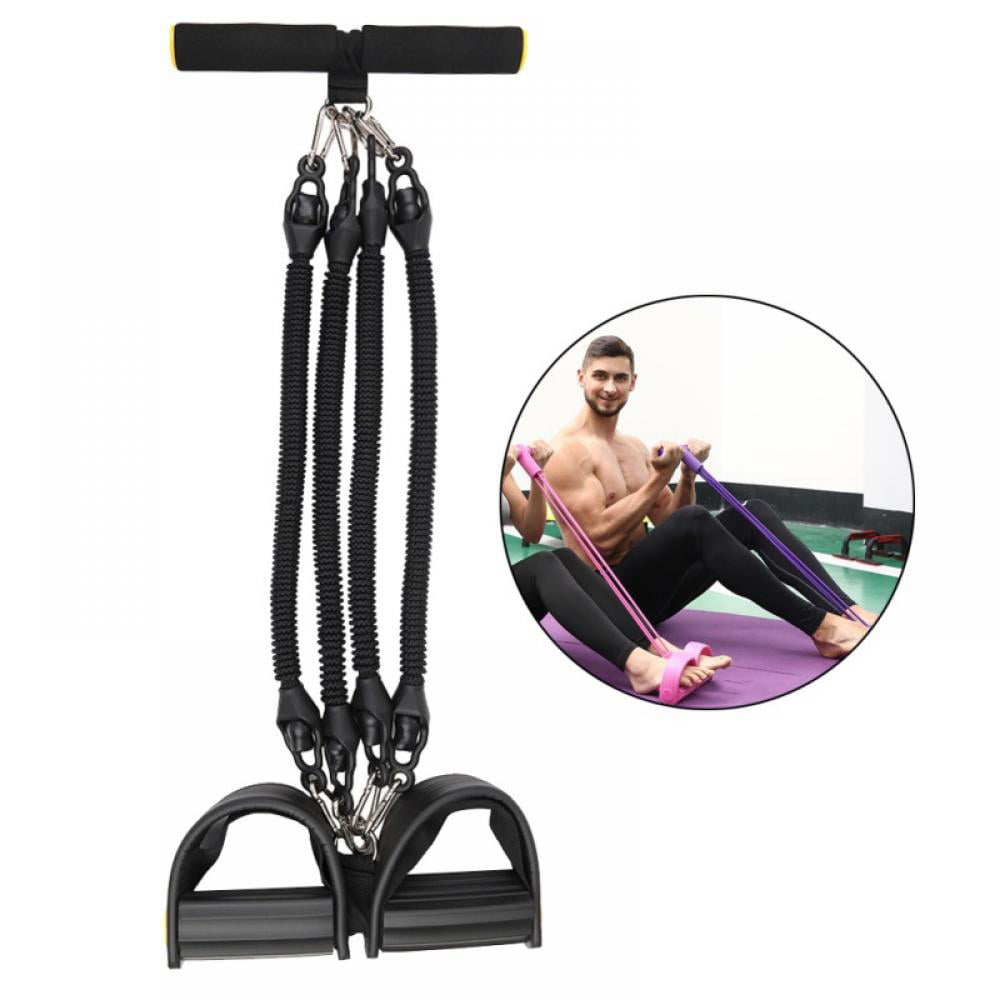 Pedal Resistance Band 4-Tube Natural Latex Sit-up Bodybuilding Expander Fitness 