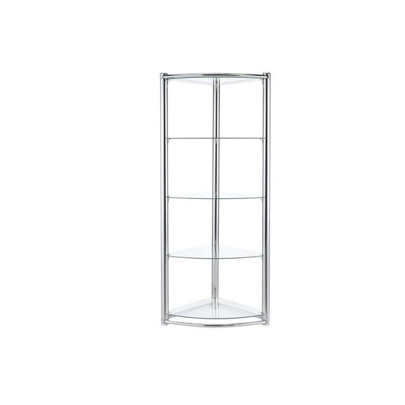 New Spec Furniture Triangle Display Shelf Tempered Glass / Chrome