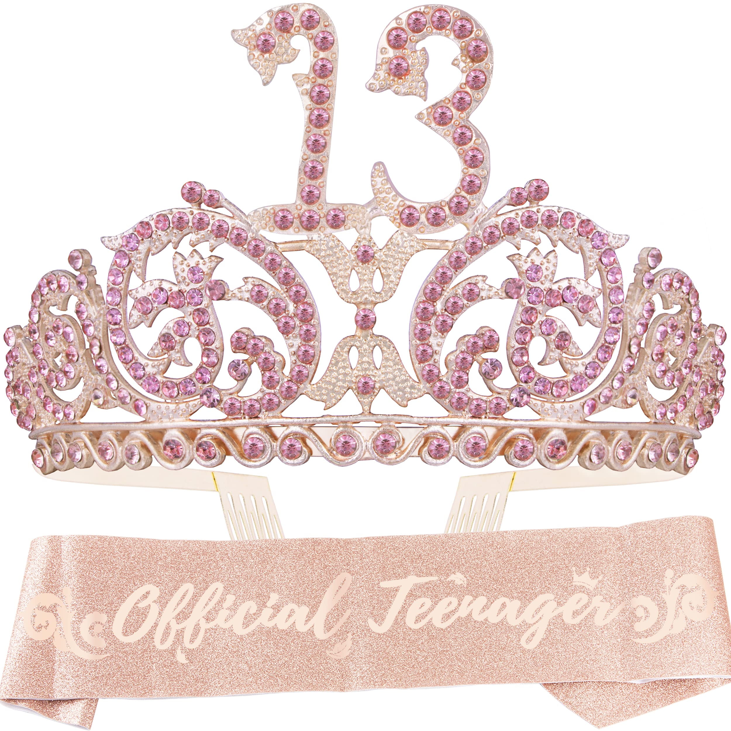 13th Birthday Sash And Tiara For Girls Fabulous Set Glitter Sash