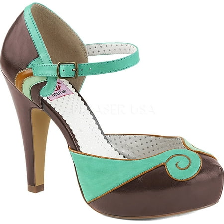 

Women s Pin Up Couture Bettie 17 Quarter-Strap d Orsay Pump