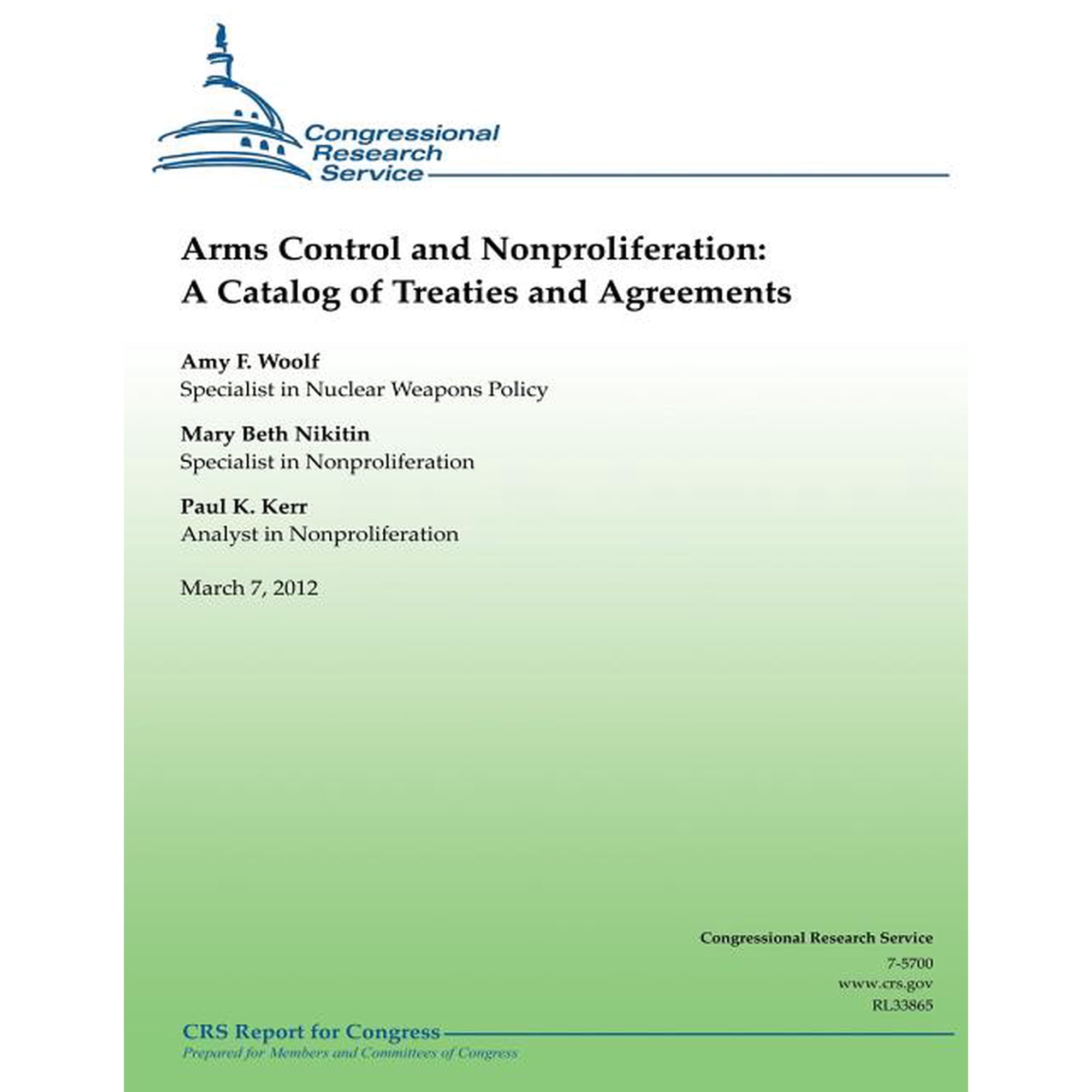Arms Control and Nonproliferation: A Catalog of Treaties and Agreements (Paperback)