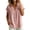 Pink, variant on Women's Spring Summer V-Neck Buttoned Ruffled Cap Sleeve Blouse | Casual Textured Flowy Top | Elegant Daily Vacation Shirt