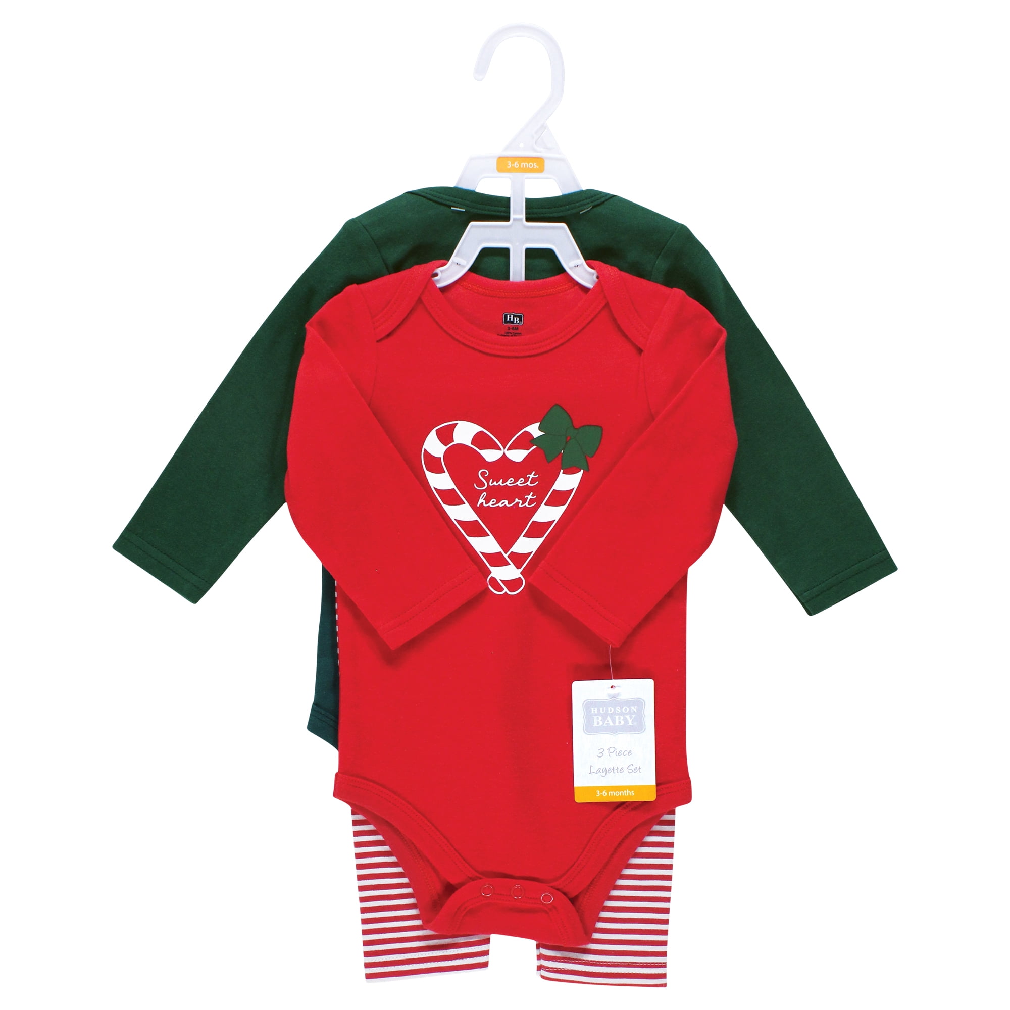 Hudson Baby 2 Cotton Bodysuits and Pant Set, Newborn- 24 Months