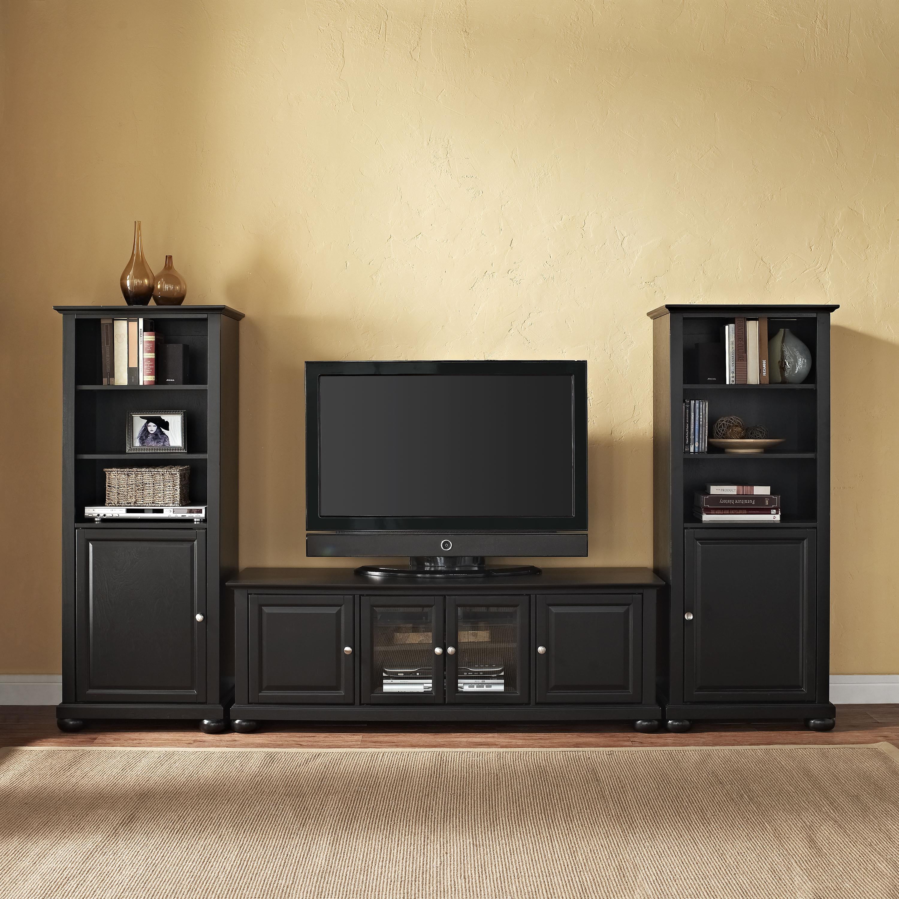 Alexandria 60" Low Profile TV Stand and Two 60" Audio PiersFinish