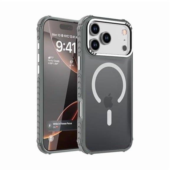 ZHU997 Strong Magnetic Case for iPhone 17 Pro Max 6.9-Inch,[Compatible with Magsafe] Translucent Matte Slim Shockproof Protective Phone Cover for Women Men-Forest Gray