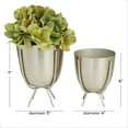 thumbnail image 3 of CosmoLiving by Cosmopolitan 7", 6"H Small Silver Metal Planter with Removable Stand (2 Count), 3 of 8
