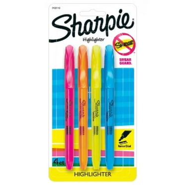Pocket 4pk Highlighters Narrow Chisel Tip Multicolored