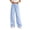 Light Blue, variant on Bosfbaoi Sweatpants for Women Striped Wide Leg Drawstring Elastic Waist Loose Casual Trousers with Pockets