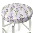 thumbnail image 3 of KLL Lavender Flowers Round Bar Chair Cushion Cover 13 inch ,Bar Stool Protector with Elastic, Soft Washable, 3 of 6