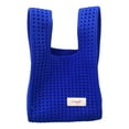thumbnail image 3 of Bolso tejido para hombro y muñeca, bolso para axilas, organizador versátil, capacidad tejida para mujer Azul, 3 of 8