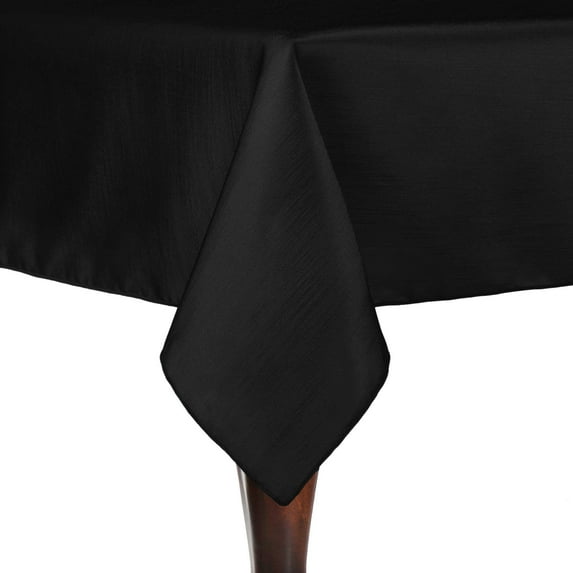 Ultimate Textile (3 Pack) Reversible Shantung Satin - Majestic 60 x 108-Inch Rectangular Tablecloth - for Weddings, Home Parties and Special Event use, Black