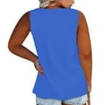 thumbnail image 5 of WTXUE Tank Tops Sleeveless, Scoop Neck Summer Women Floral Button Plus Size Tank Loose Vest T Shirts Tunics Tee Solid Casual Tops for Women'S Plus Blue 5XL, 5 of 7