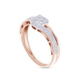 thumbnail image 4 of AFFY 0.05CT Natural Round Diamond Swirl Promise Ring for Women 14K Rose Gold over Silver-10, 4 of 5