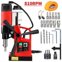 Garvee Portable Magnetic Drill, 1300W 1.57" Boring Diameter, 810 RPM Drilling Machine w/11Pcs Drill Bits for Metal Surface Home Improvement, 110V