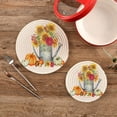 thumbnail image 2 of SKYSONIC 2 pcs Fall Sunflowers Bouquet Pot Holders Trivets, Heat Resistant Trivets,Autumn Pumpkins Harvest Cotton Thread Weave Mats for Hot Pads Pans Pot Bowl Teapot, 2 of 7