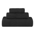 thumbnail image 3 of Superior Chevron 3-Piece Zero Twist Cotton Towel Set, Plush and Ulta Soft Towels, Black, 3 of 11