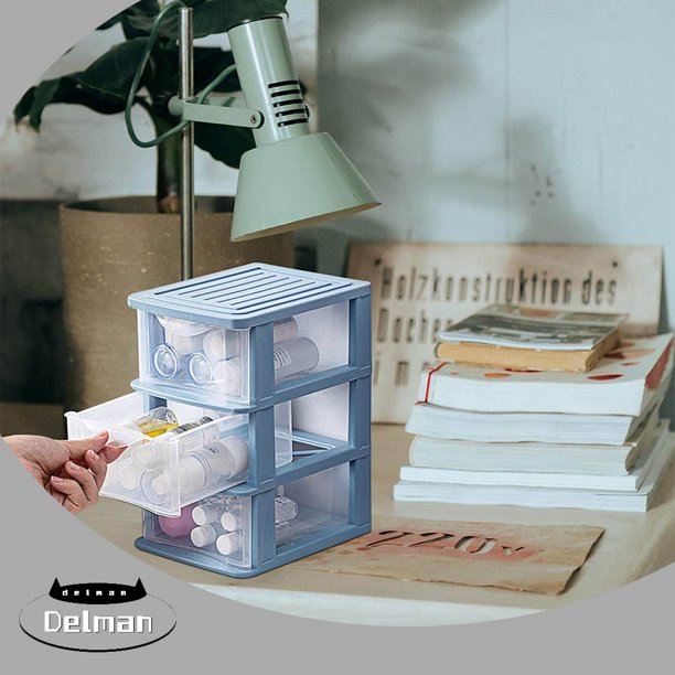 Desktop Storage Box Mini Organizer Box Storage Container Case with 3