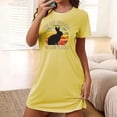 thumbnail image 2 of KIHOUT 2024 Fashion Black Round Neck Top Nightdress for Women Rabbit Pringted Short Sleeve Loose Slim Long T-Shirt Home Casual Ladies Regular Pajamas Nightgown S-2XL, 2 of 7