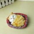 thumbnail image 3 of Gwong Juguete Linda simulación que suena durmiendo gato de felpa de brusque de juguete con nido niño niño regalo Gwong 27752, 3 of 7