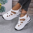 thumbnail image 5 of Wedges Heels For Women,Womens Walking Sandals,Summer Sandals,Womens Wedge Sports Sandals Soft Thick Sole Closed Toe Strappy Lightweight Comfortable Casual Stylish Sandals Casual Stylish,White,6.5, 5 of 9
