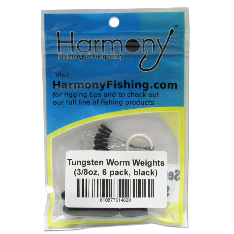 Harmony Fishing - Tungsten Worm Weights & Weight Pegs Select Size/Qty for bass  fishing 1/2oz 4 Pack 