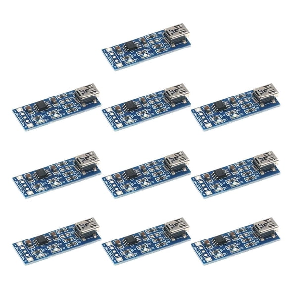 10pcs TP4056 Lithium Battery Charging Module, Micro USB Interface, 1A Charger with Integrated Overcurrent Protection, Power Bank DIY Projects, High Accuracy FR-4 PCB
