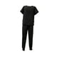 thumbnail image 5 of Conjunto de uniforme médico para mujer, camiseta cómoda de manga corta y pantalones deportivos con Negro, 5 of 9