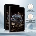 thumbnail image 2 of GSFY Case for 7" All-New Kindle Paperwhite (12th Generation, 2024) and Kindle Colorsoft Signature Edition - Slim Lightweight Shell PU Leather Wallet Protective Flip Cover, Black Rose, 2 of 7