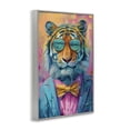 thumbnail image 3 of Stupell Industries Smiling Snazzy Tiger Animals Painting Gray Framed Art Print Wall Art, 20 x 30, 3 of 8